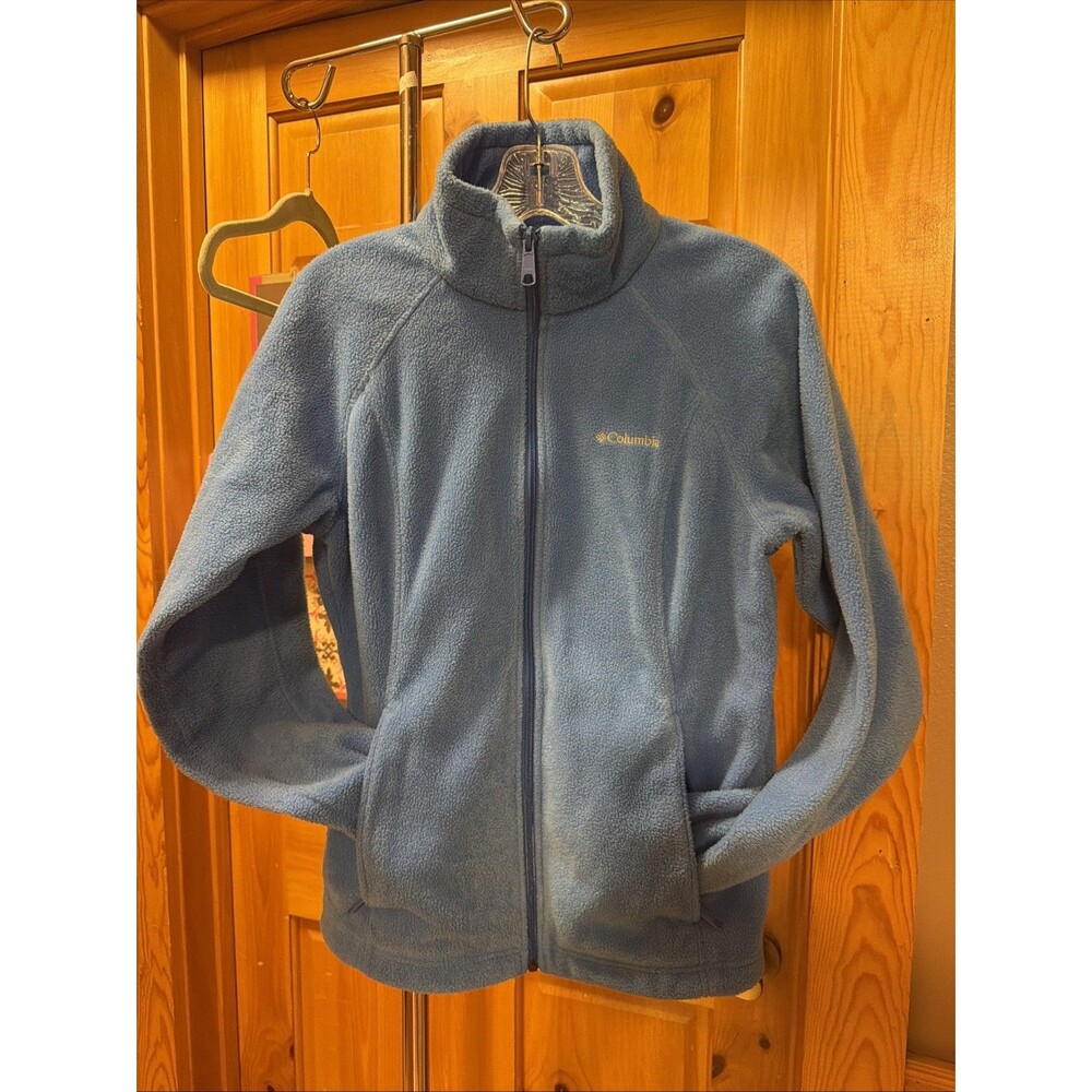 Columbia Womens Fleece Jacket Blue Size Medium (M) Full Zip Coat Fall Winter EUC
